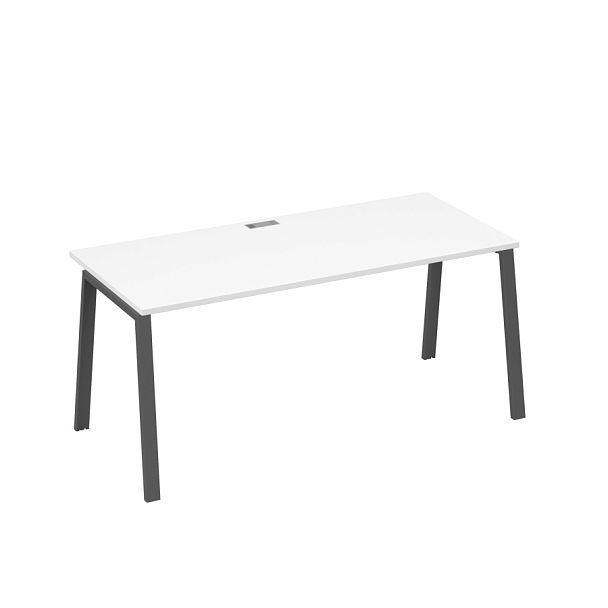Стол письменный на металлокаркасе TRE A4 А4 Б3 026 БП белый премиум / металлокаркас антрацит - Вид 1