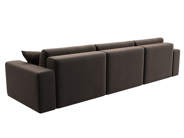 Диван прямой Лига-036 Классик Лонг Велюр коричневый - Вид 6