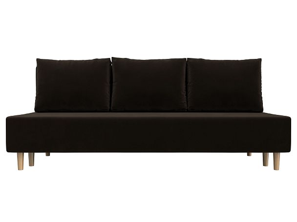 Диван прямой Лига-033 Микровельвет коричневый - Вид 2