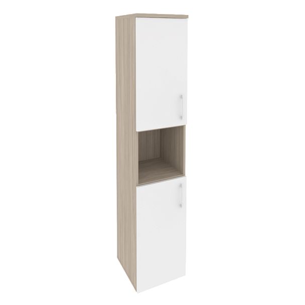 Onix Шкаф высокий узкий левый O.SU-1.5 (L) Дуб аттик/Белый бриллиант 400*420*1977 - Вид 1