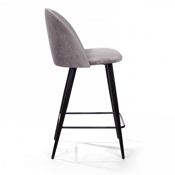 Cтул полубарный Thomas, бархат светло-серый 26 - Вид 4