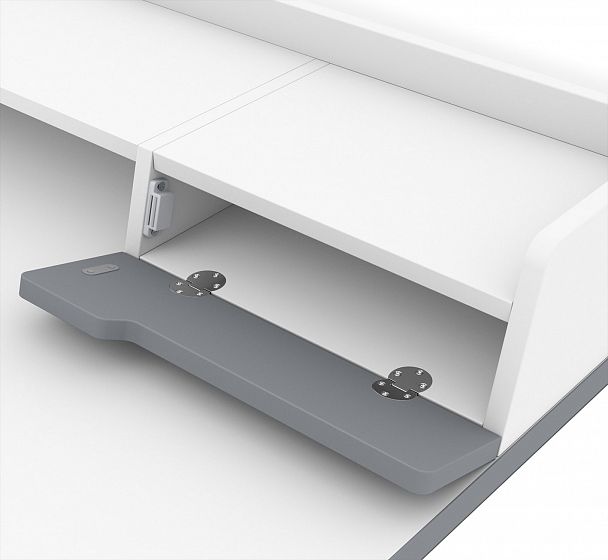 Стол рабочий Sheffilton SHT-TU30-2/TT31 120/65 ЛДСП черный/белый шагрень/серый - Вид 5