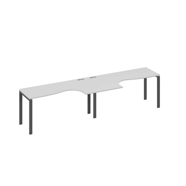 Рабочая станция столы Классика каркас UNO (2х160) A4 А4 Б1 035-2 БП серый / металлокаркас антрацит - Вид 1