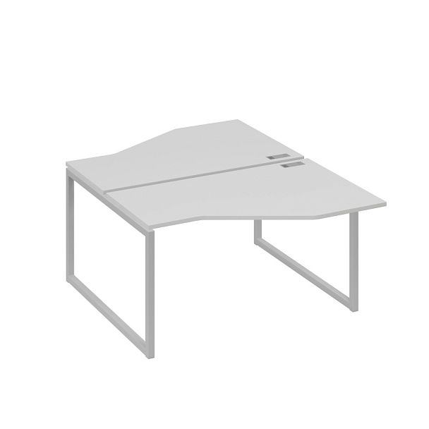 Рабочая станция со столами (2х140) Техно на каркасе QUATTRO A4 А4 Б4 187 БП серый / металлокаркас серый - Вид 1