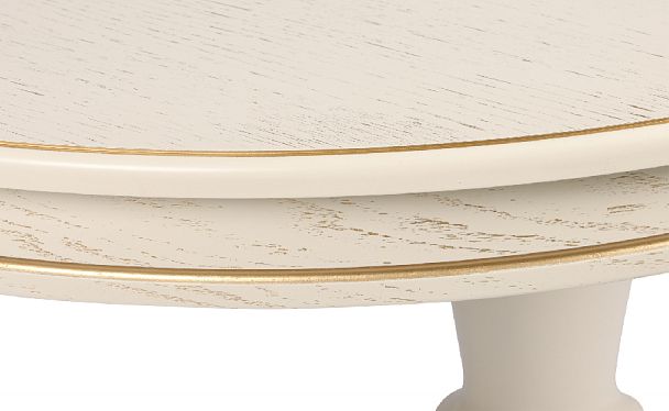 Обеденная группа стол Арей 140(180)х80х76 Слоновая кость с золотой патиной и 6 стульев Арктос Слоновая кость с золотой патиной/Бежевый жаккард - Вид 5