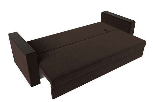 Диван прямой Атланта Лайт без стола (полностью микровельвет коричневый) - Вид 8