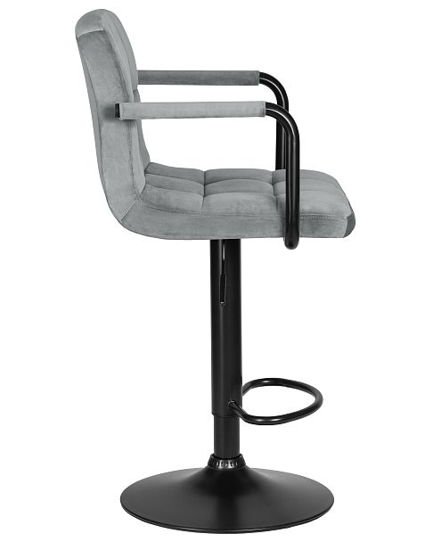 Стул барный DOBRIN KRUGER ARM BLACK (серый велюр (MJ9-75)) - Вид 3
