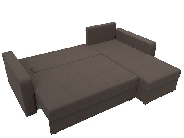 Диван угловой Ливерпуль Лайт правый угол Рогожка коричневый - Вид 8