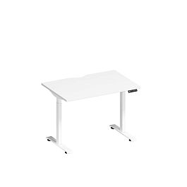 Стол письменный на электроприводе с вырезом Elevo А2 БГ 001.2 БП белый премиум / белый гладкий - Фото предпросмотра