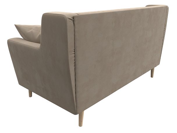 Прямой диван Брайтон 2 (полностью велюр бежевый) - Вид 6