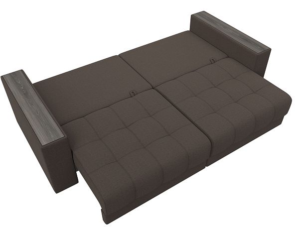 Диван прямой с декором Лига-049 НПБ Рогожка коричневый - Вид 10