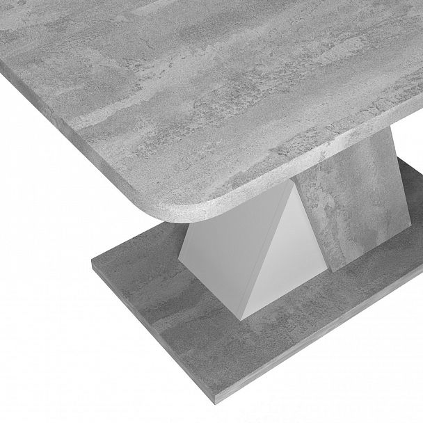 Стол раскладной Bruno (120+40) бетонный камень/белый бриллиант - Вид 5