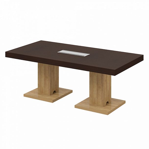 Стол переговорный "Столы для переговоров" ПК-СПК-СТГ200Х100-В1-1033 дуб скальный - Вид 1