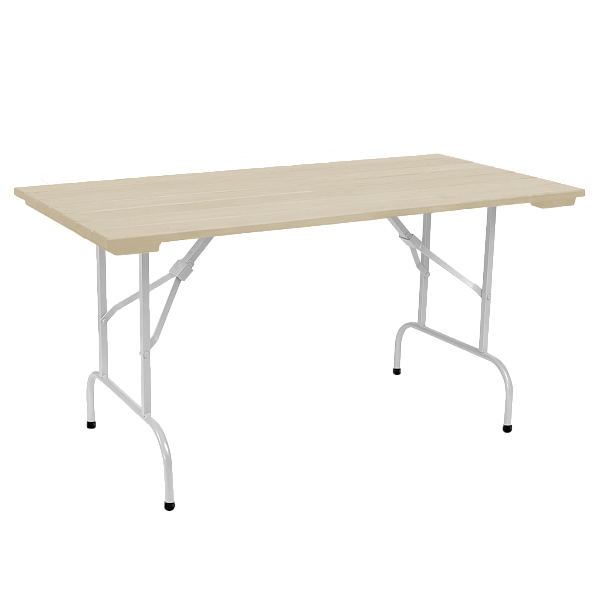 Стол Лидер 1, 1500*800 уличный из реек, светлый, белый - Вид 2