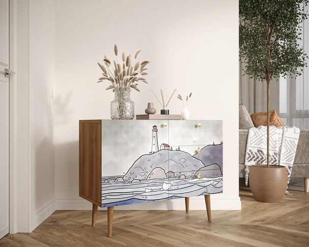 Комод Berber три ящика и дверка арт BB34/Print_51 - Вид 3