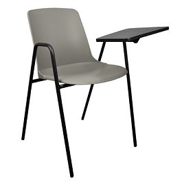 Стул Marca (4 ножки) каркас черный со столиком, серый, стопируемый - Фото предпросмотра