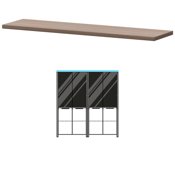 Топ КТ-74.38 Темный шимо 1714x441x38 Акцент - Вид 1