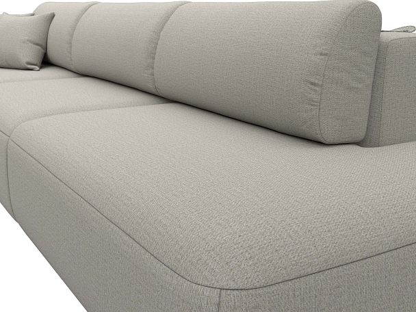 Диван прямой Лига-036 НПБ Модерн Лонг подлокотник слева Рогожка бежевый - Вид 4