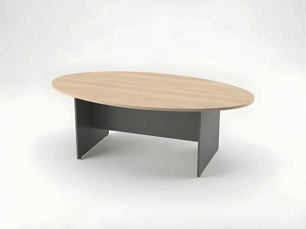 БЕРЛИН / BERLIN Конференц-стол овальный 2200х1200х740 Акация/Серый - Вид 2