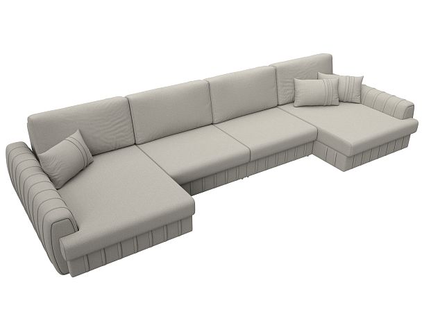 Диван П-образный Лига-057 НПБ Лонг Рогожка бежевый - Вид 6