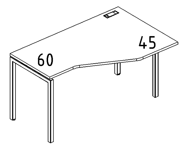 Стол эргономичный правый "Техно" на металлокаркасе DUE A4 А4 Б2 052 БП дуб скандинавский / металлокаркас белый - Вид 3