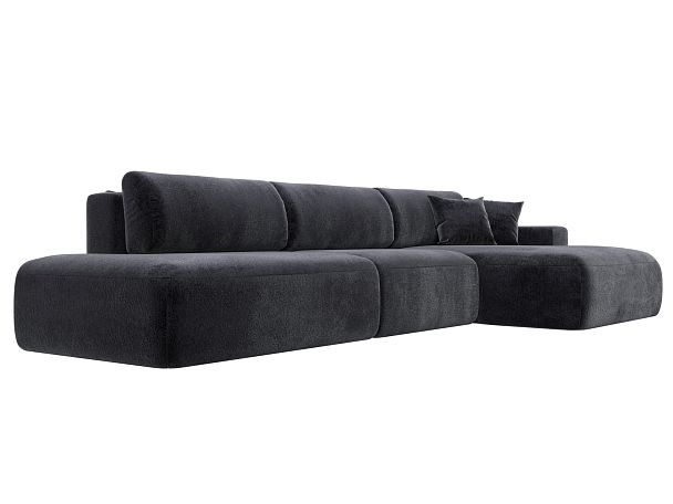 Диван угловой Лига-036 НПБ Модерн Лонг правый угол Велюр серый - Вид 3