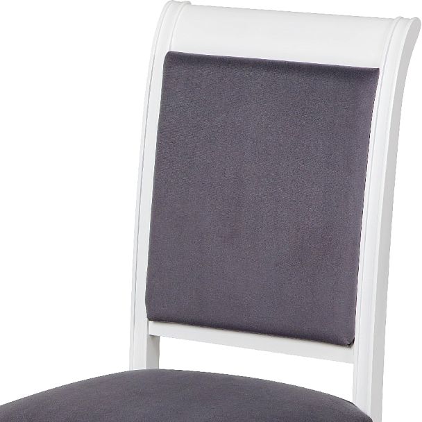 Комплект деревянных стульев с мягким сиденьем Бармс Белая эмаль/Серый велюр, 3 шт. - Вид 6