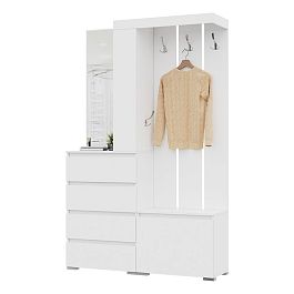 Хелен ПР-01 (Хельга) прихожая белый/белый - Фото предпросмотра