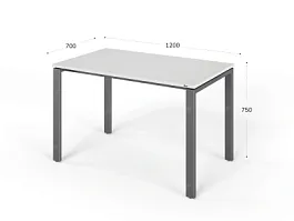 UNITY РМС7-12 БЕЛЫЙ Стол на металлокаркасе прямой 1200х700х750 - Фото предпросмотра