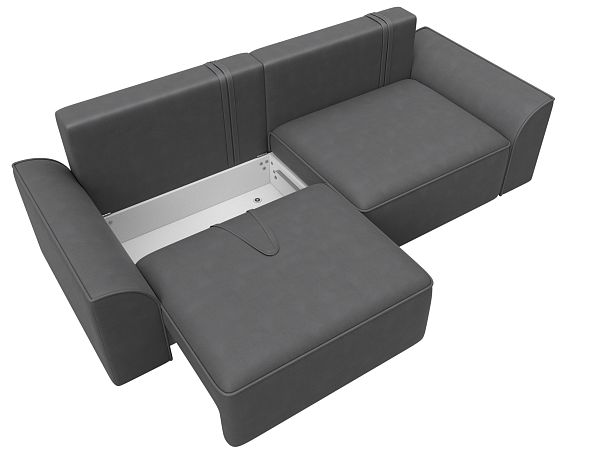 Диван прямой Лига-048 НПБ Замша серый - Вид 7