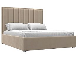 Интерьерная кровать Афродита 160 (полностью велюр бежевый) - Фото предпросмотра