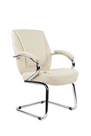 Офисное кресло Chairman 794V Россия хром экокожа бежевый - Фото предпросмотра