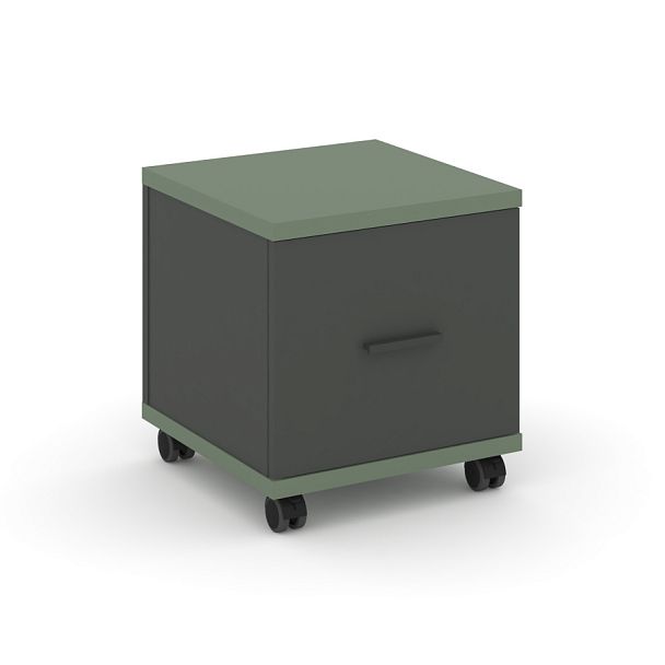 Concept Тумба мобильная 1 распаш. фасад CN.TUM-007 A Кобо/Антрацит/Металл Антрацит 420*420*448 - Вид 1