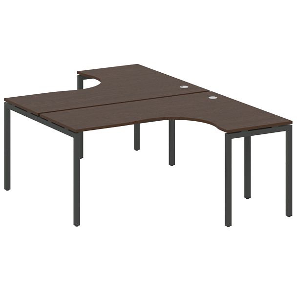 Metal System Quattro Р. ст. криволинейная на П-образном м/к 40БП.РАС-СА-2.4 Венге/Антрацит металл 1600*2435*750 - Вид 1