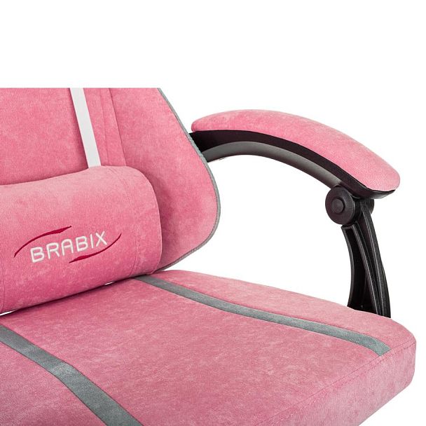 Кресло компьютерное BRABIX ''Shooter GM-123'', 2 подушки, ткань, розовое/серое, 533213 - Вид 12