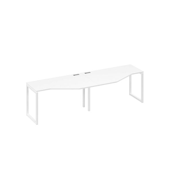 Рабочая станция опоры QUATTRO столы (2х140) Техно A4 А4 Б4 053-2 БП белый премиум / металлокаркас белый - Вид 1