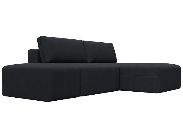 Диван угловой модульный с пуфом Лига-060 НПБ угол универсальный Искусственная замша серый - Вид 3