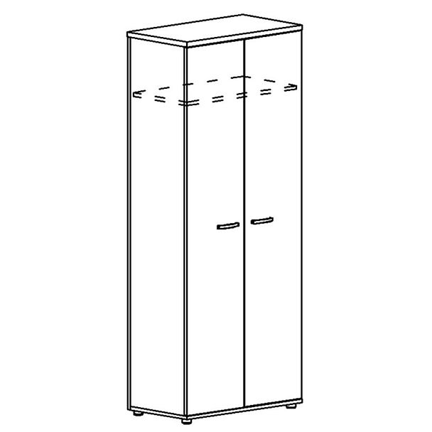 Шкаф для одежды (задняя стенка ДСП) А4 9317 белый премиум - Вид 2