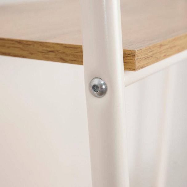 Стеллаж на металлокаркасе "Скандинавия-14", 450х385х1470 мм, 4 полки ЛДСП, белый/дуб, CТCП14 Б - Вид 7