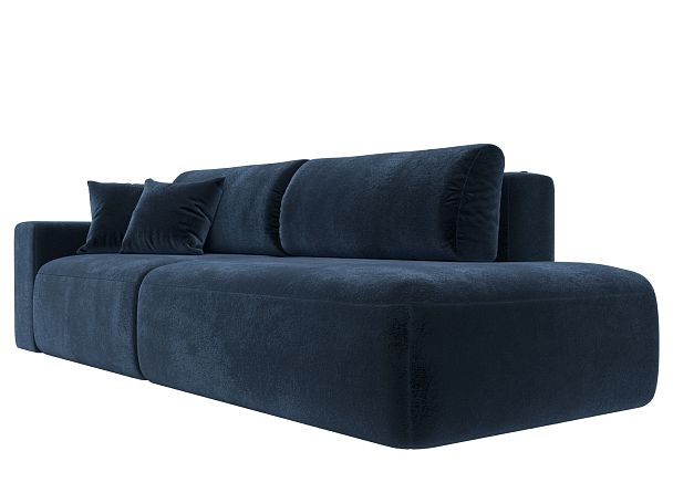 Диван прямой Лига-036 НПБ Модерн подлокотник слева Велюр синий - Вид 3
