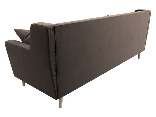 Прямой диван Брайтон 3 (полностью велюр коричневый) - Вид 6