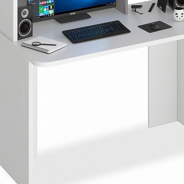 Стол компьютерный Домино Lite СКЛ-Прям120Р+НКЛ-120 Белый/Нельсон - Вид 3