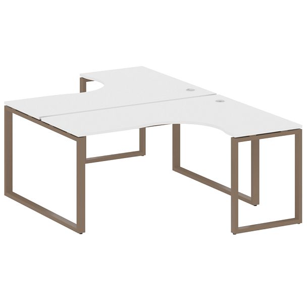 Metal System Р. ст. криволинейная на О-образном м/к БО.РАС-СА-2.4 Белый/Мокко металл 1600*2435*750 - Вид 1