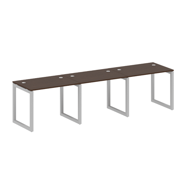 Metal System Quattro Р. ст. на 3 раб. места на О-образном м/к 50БО.СМ-3.1 Венге/Серый металл 3000*720*750 - Вид 1