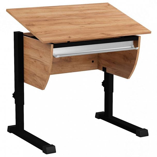 Стол Осанка 80, дуб крафт табачный, 1-местная, рег., гр.2-7 - Вид 1
