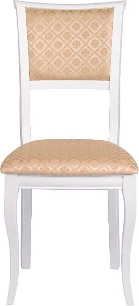 Стул деревянный с мягким сиденьем Камир Белый/Бежевый жаккард - Вид 2