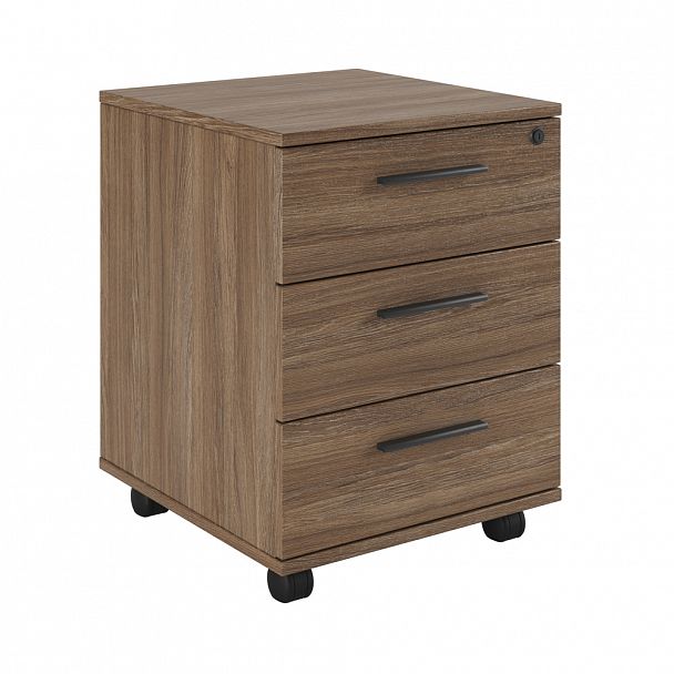 Тумба подкатная с 3 ящиками, древесный Asti 45x43x51 дуб - Вид 1