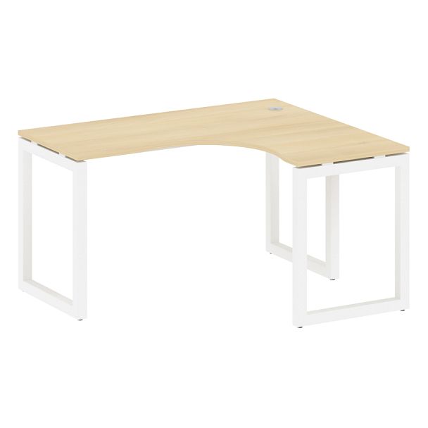 Metal System Quattro Стол криволинейный правый на О-образном м/к 50БО.СА-3 (R) Акация/Белый металл 1400*1200*750 - Вид 1