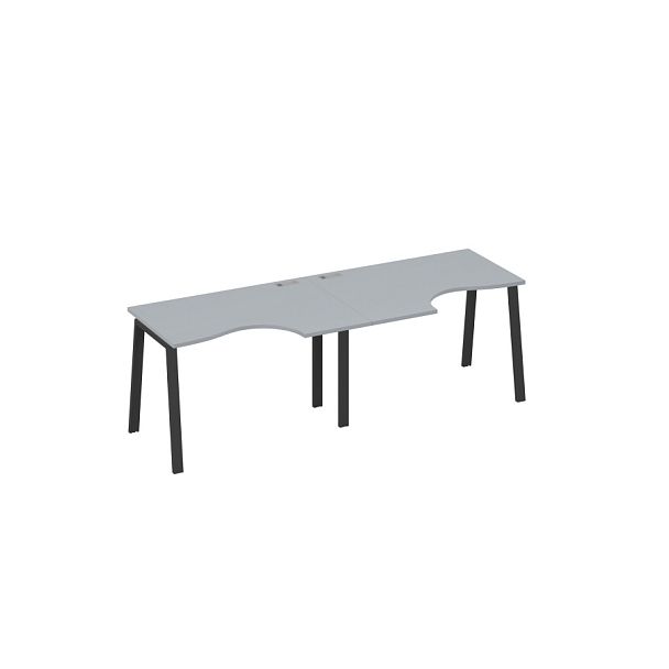 Рабочая станция (2х120) каркас TRE столы Классика A4 А4 Б3 041-2 БП серый / металлокаркас антрацит - Вид 1