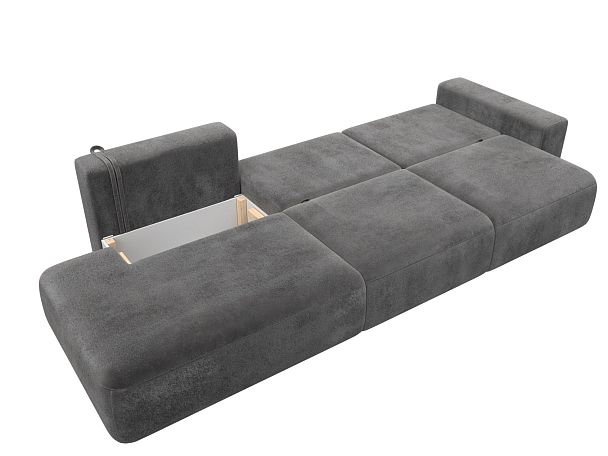 Диван прямой Лига-036 НПБ Модерн Лонг подлокотник справа Велюр серый - Вид 9